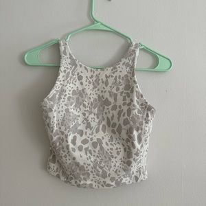 LULULEMON HIGH NECK ALIGN TANK TOP CHEETA CAMO ANTIQUE WHITE